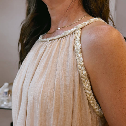 Nude Halter Neck Dress