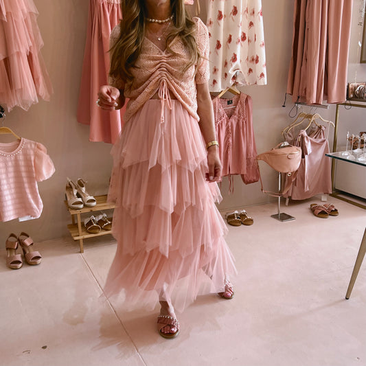 Blush Pink Ruffle Skirt