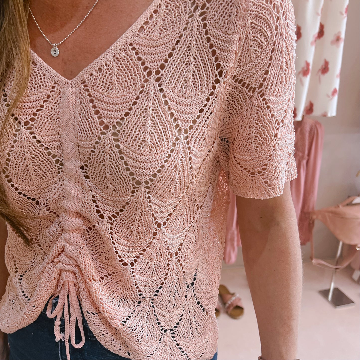 Pink Bling Drawstring Jersey