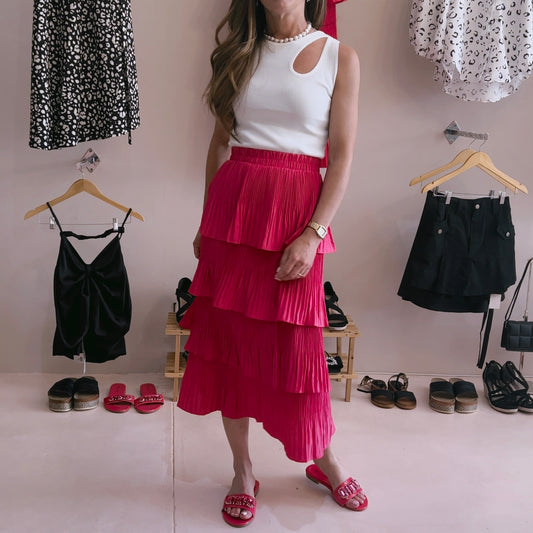 Bright Pink Ruffle Skirt