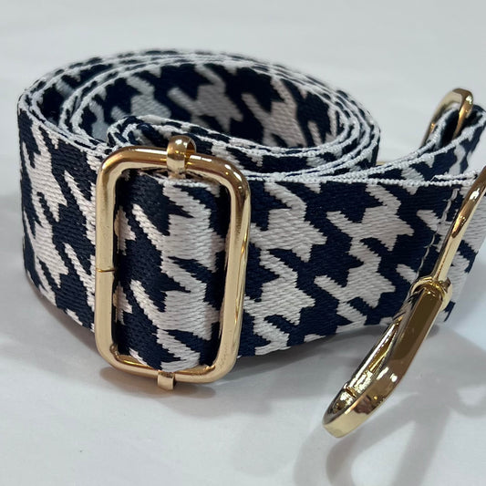 Houndstooth bag strap Navy