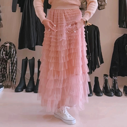 Blush Chiffon Skirt