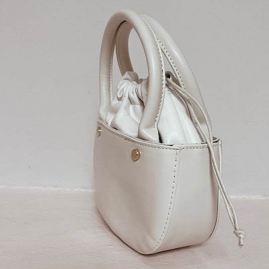 Beige Drawstring Bag